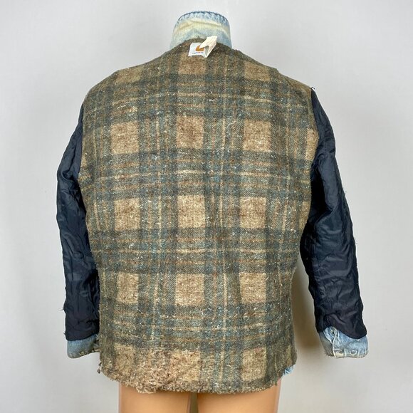 Vtg Carhartt CB0408 Blanket Lined Denim Chore Jacket Sz L Distressed Farmcore - Picture 10 of 12